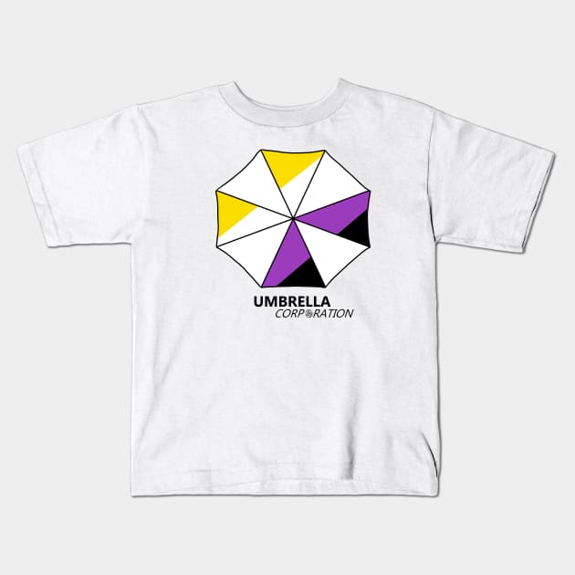 Non-Binary Pride Umbrella Corp Kids T-Shirt by Materiaboitv